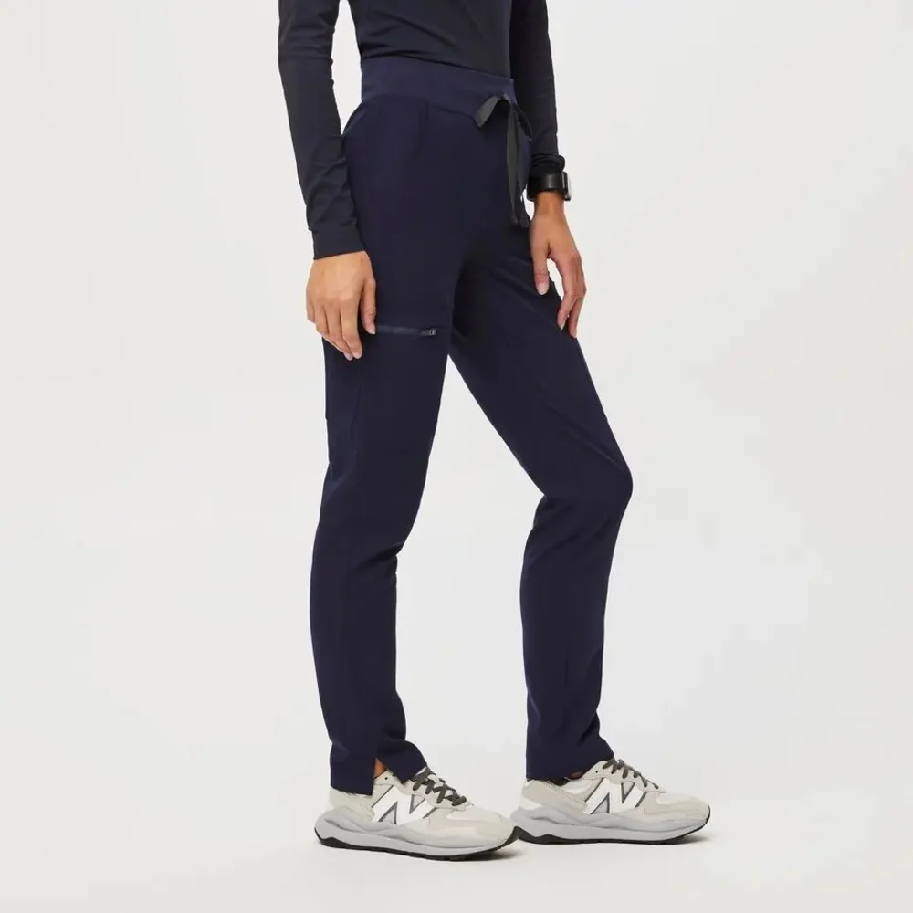 Figs High Waisted Nola Skinny Scrub Pants In Navy - Picture 2 of 8